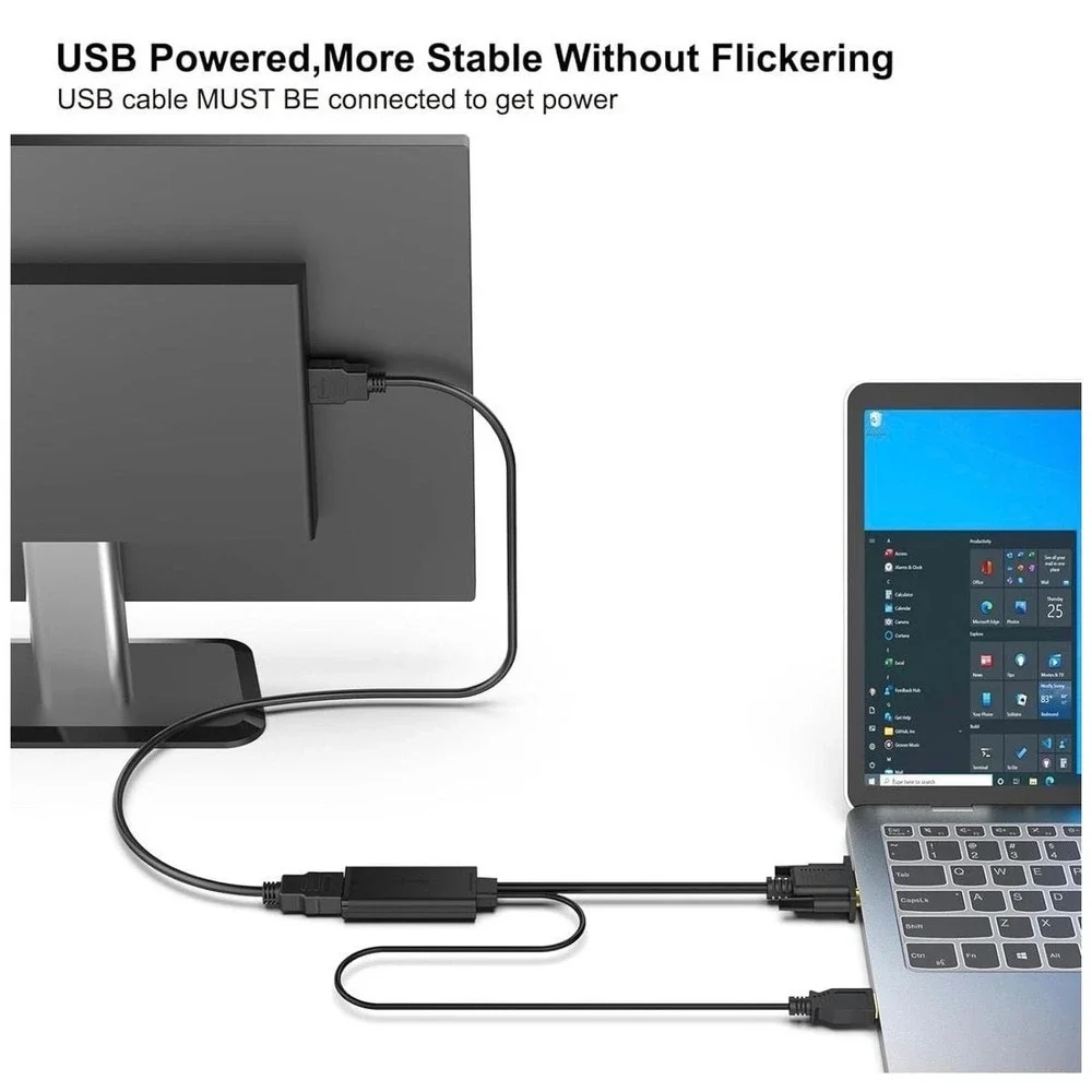 Benfei HDMI to VGA Adapter with Audio and USB‎ Power Support, Gold-Plated